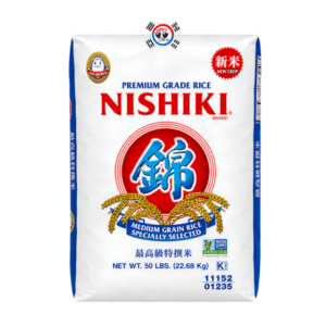 Bulto de Arroz Premium Nishiki para Sushi y Kimbap x 50 lb