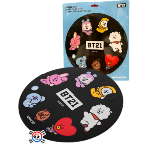 Mouse Pad Circulo Negro Colección BT21 x 21cm