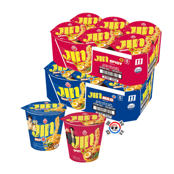 Mix Cup Ramen Jin Rojo – Azul x 12 Und – Medio l Picante – Oppa Store ...