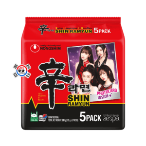 Multipack Shin Ramyun Edición Especial Aespa de 120gr x 5 Und - Picante (Incluye Photocard)