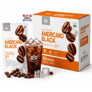 Bebida Coreana en Bolsa Ice Coffee Americano Black x 230 ml – Caja x 50 Und | Precio al por Mayor