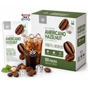 Bebida Coreana en Bolsa Ice Coffee Americano Hazelnut x 230 ml – Caja x 50 Und | Precio al por Mayor
