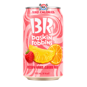 Bebida Coreana Baskin Robbins Zero Calorías Sorbete de Frambuesa y Piña-Naranja x 350 ml
