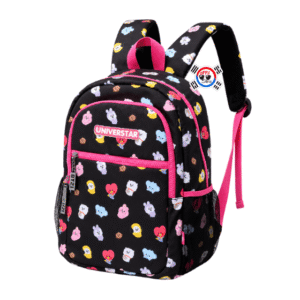 Mochila BT21 Universtar Negra Multiestampada 29x12x42 cm