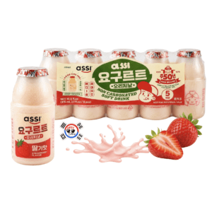 Yogurt Coreano Tipo Yakult de Fresa - Probiótico de 63 ml x 5 Und
