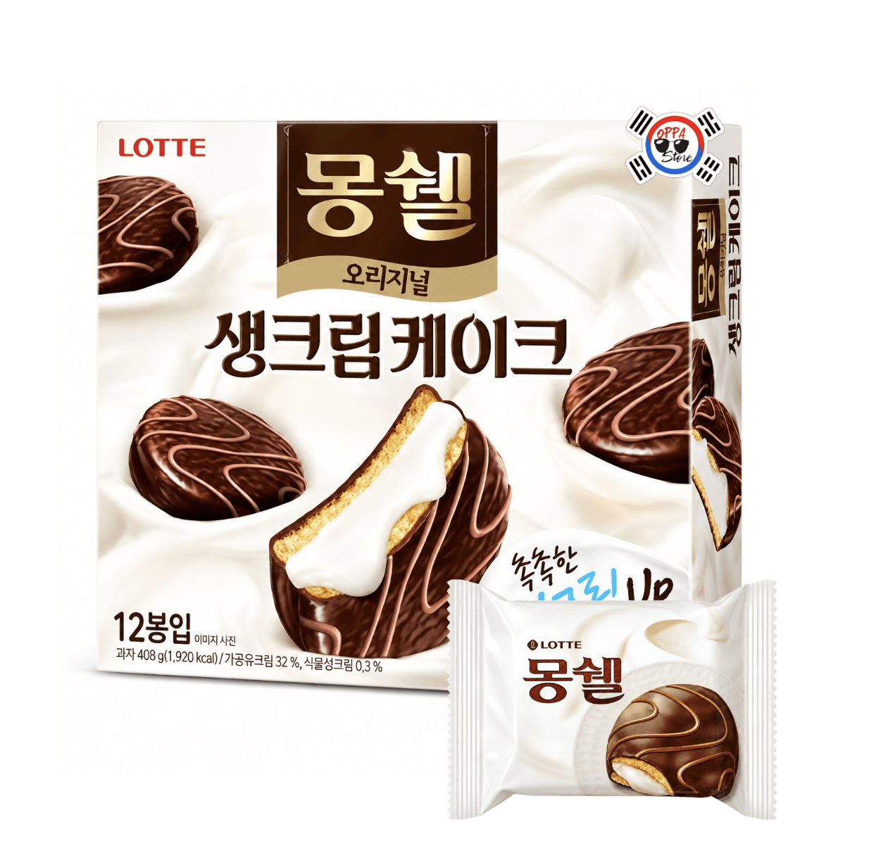 Monchou Vanilla Cream Coreano Lotte de 34gr - Pack x 12 Und | Precio al por Mayor