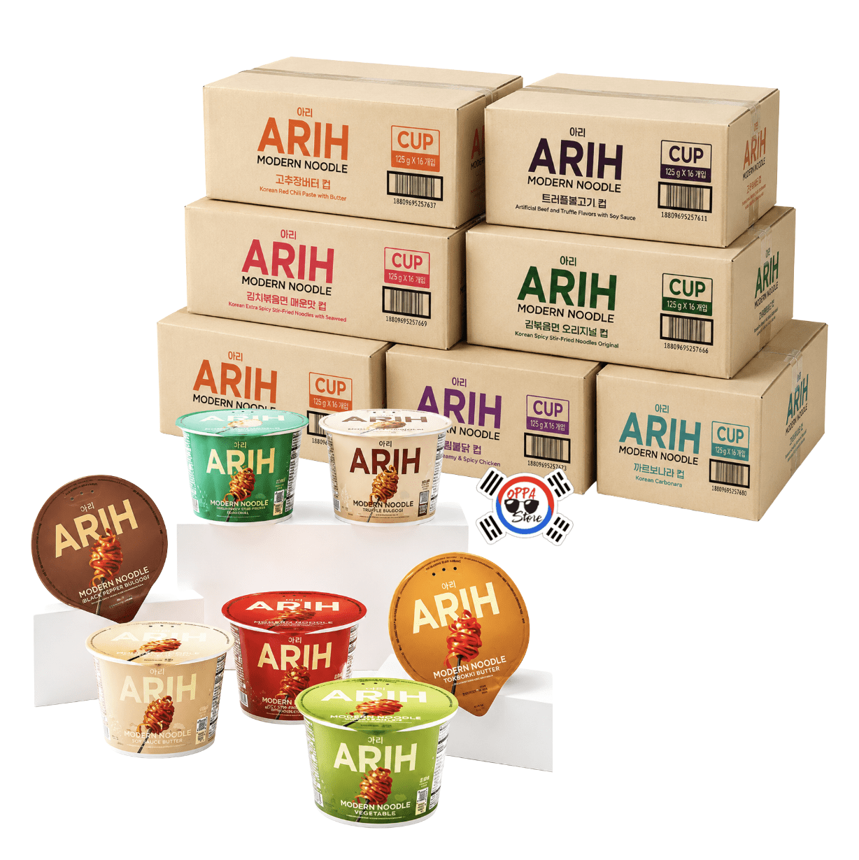 Ramen Bowl Noodle ARIH – 7 Cajas x 125 gr (BTS) de 112 Und | Precio al por Mayor
