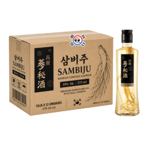 Licor de Ginseng Coreano Sambiju 19% Alc x 375ml - Caja x 12 Und